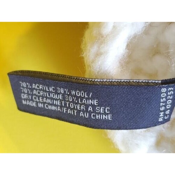 Womens Wool Blend Hat White W/ Pompom Casual Bohemian Style  Anne Klein - Picture 7 of 9